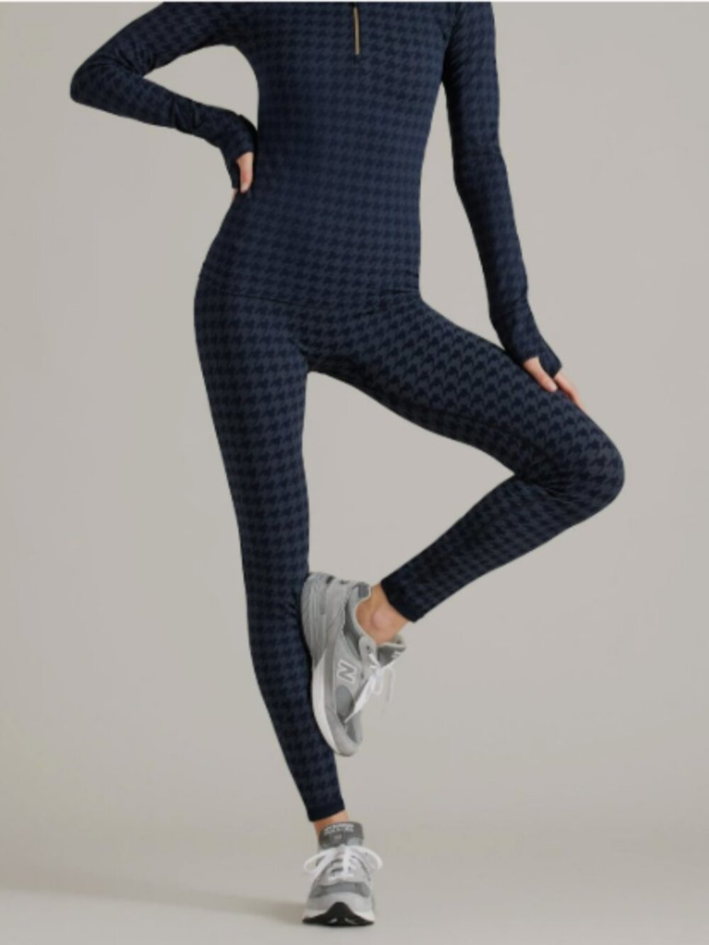 RHONE Houndstooth Seamless Legging Navy Blue Size XS